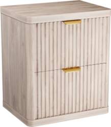 Fluted Nightstand, Large 2 Drawer Bedside