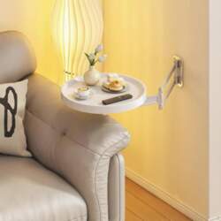 Folding Side Table, Round End SpaceSaving