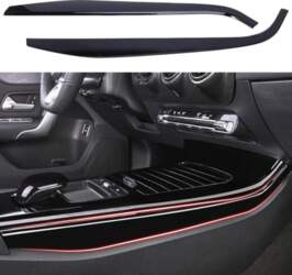 Gloss Black 2Pcs Car Center Console