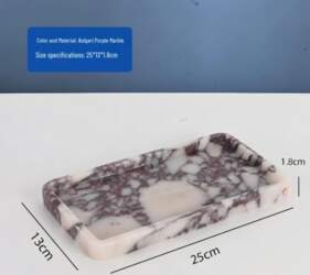 Heart-shaped Rectangular Marble Tray for Home