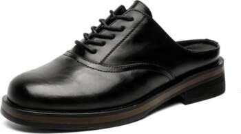 Large Size Platform Leather Mules Men