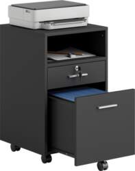 Lockable Two-Drawer Filing Cabinet, with Wheels