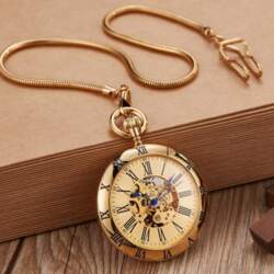 Luxury Copper Silver Automatic Mechanical Pocket