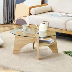 Modern Round Glass Coffee Table –