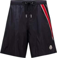 Moncler Solid Color Striped Drawstring Swim
