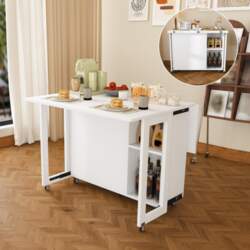 Multi-Purpose Folding Table White with Lockable