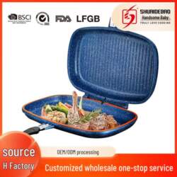Non-Stick Double-Sided Marble Griddle Frying Pan