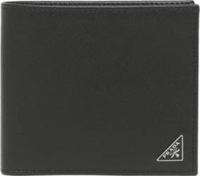 Prada Saffiano Triangle Logo Short Folded