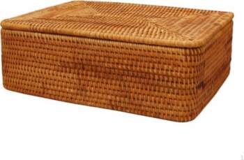 Rectangular Woven container with Lid Pastoral