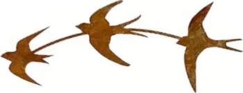 Rustic Metal Swallow Wall Decor Set