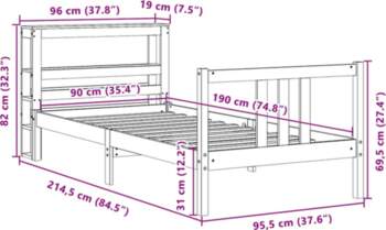 Single Bed Frame with Headboard Without