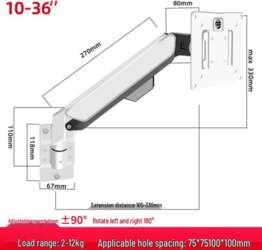 Telescopic Wall Mount Monitor Stand with