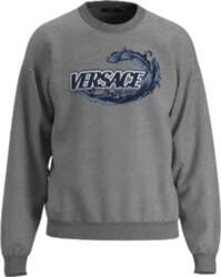 Versace Wave Print Crew Neck Long