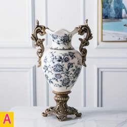 Vintage Double-eared Trophy Ceramic Vase Decor