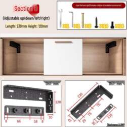 Wall-Mount Floating TV Cabinet Bracket &