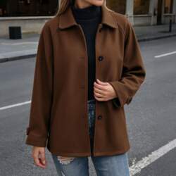 Womens Wool Blend Oversized Coat With