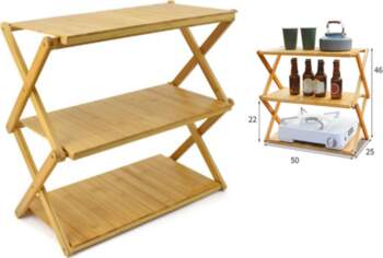 Wooden Foldable Shelf Multi Layer Space