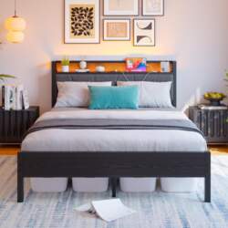 140x200cm bed frame with LED lights