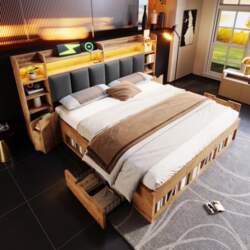 180x200 cm Double Bed System, Oak