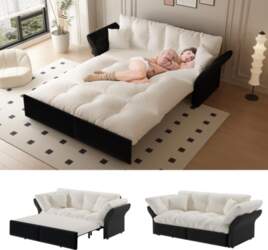 190 cm Queen-Size Pull-Out Sofa, 3-in-1