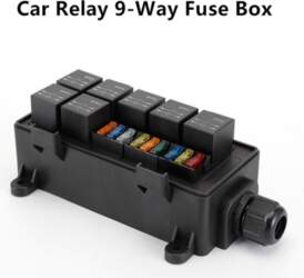 1Set 24V 9-Way Fuse Relay Box