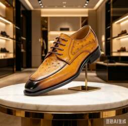 2026 New Ostrich Leather Pattern Men`s