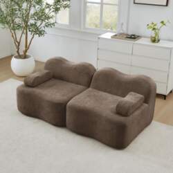 2-Seater Modular Boneless Sofa, Wave Shape