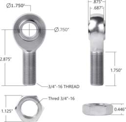 3/4 Heim Joint 2pcs Rod Ends