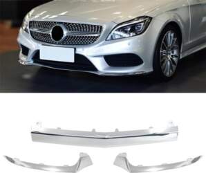 3Pcs Front Bumper Chrome Trim Molding