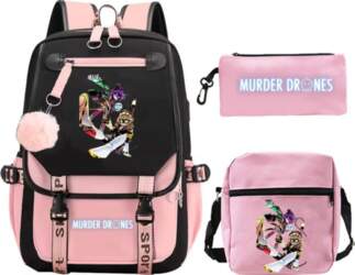 3pcs Set Murder Drones Printed Backpack