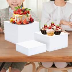 3x Buffet Risers Catering Multiuse Display