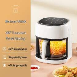 4L No-Flip Glass Air Fryer Multi-Function