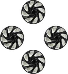 4Pcs Hub Cap Black White Easy