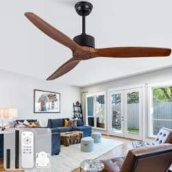 52-Inch Ceiling Fan without Lighting, Remote