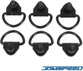 6 pcs Black Cargo D-Hooks Fits