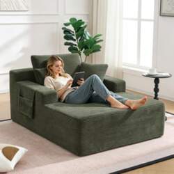 A Comfortable Corduroy Sofa - No