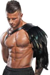 Black PU Leather Gothic Shoulder Armor