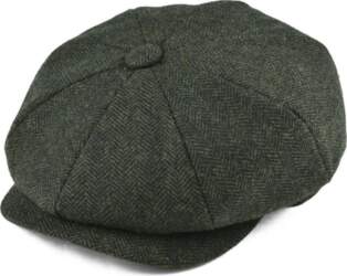 BOTVELA Tweed Wool 8 Panel Black