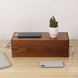 Cable Management Box Made of Wood