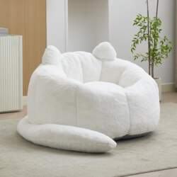 Cat-shaped beanbag sofa with long Tai
