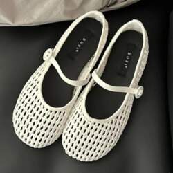 Concise Mesh Woven Design Ballet Flat