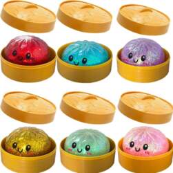 Dumpling Squishies, Glitter Dumpling Box, Colorful