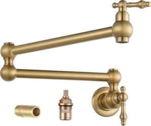European Brushed Gold Folding Pot Filler
