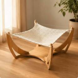 Feline Sling Bed Long-Lasting Wood Frame