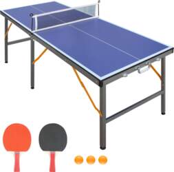 Foldable table tennis table with net