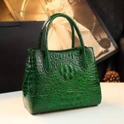Genuine Leather Crocodile Pattern Tote Bag