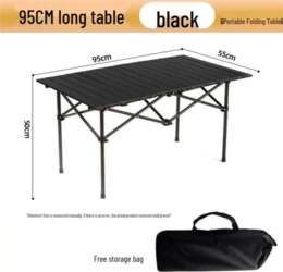Height-Adjustable Outdoor Foldable Table for Picnic