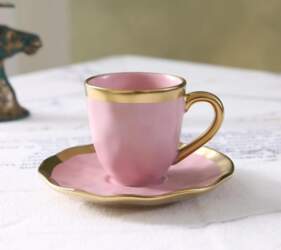 Italian colored glazed ceramic small coffee