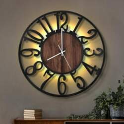 Large Wall Clocks with Night Light
