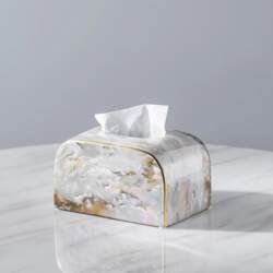 Light Luxury Marble Tissue Box Decoration